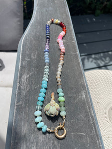 Soft gemstone rainbow necklace