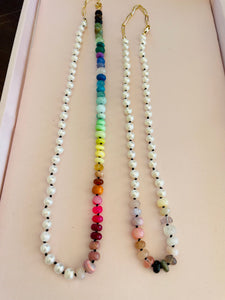 Bold pearl halfsie necklace