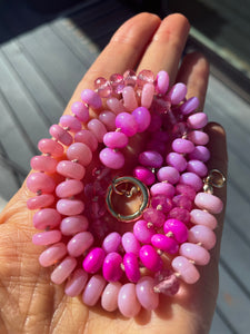 Paris ombré pink gemstone necklace