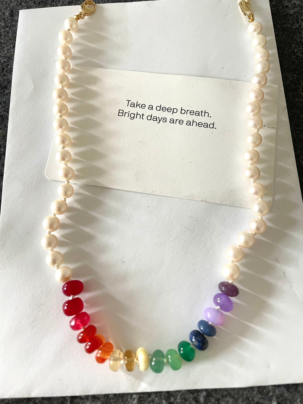 Freshwater pearl rainbow necklace