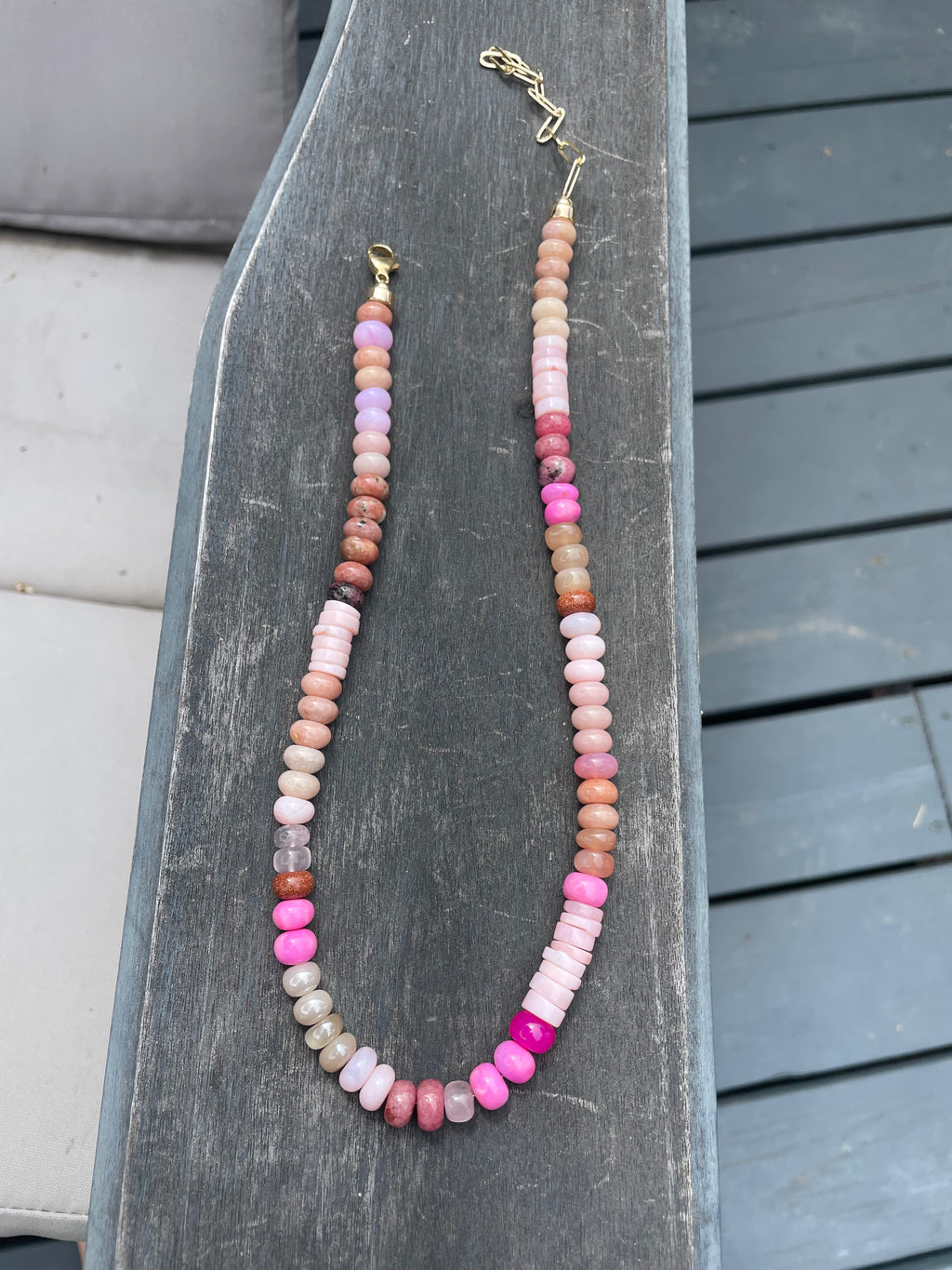 Pink dunes rustic necklace