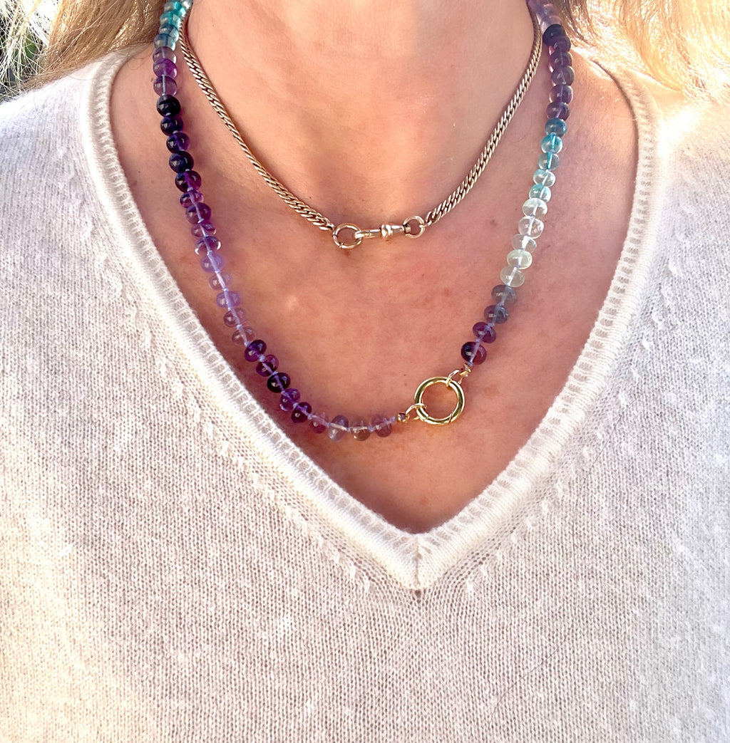 Abalone gemstone necklace