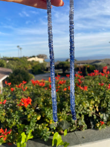 Ombré shaded sapphire necklace