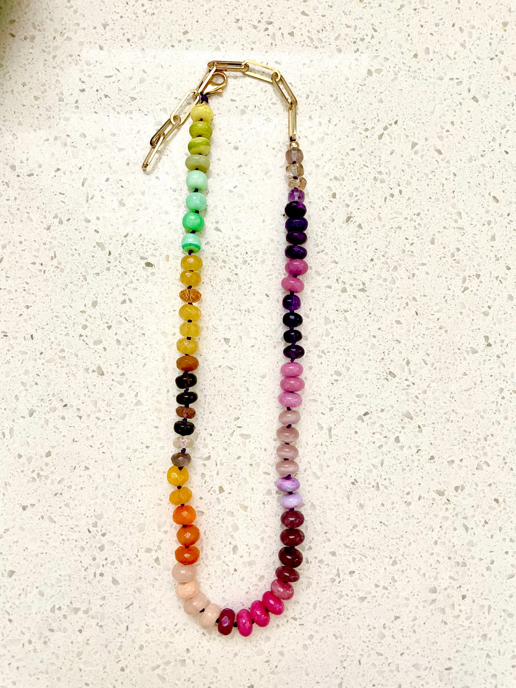 Mod rainbow gemstone necklace