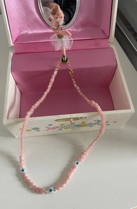 Pink opal heart necklace