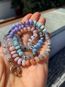 Dainty Edgy pastel gemstone rainbow