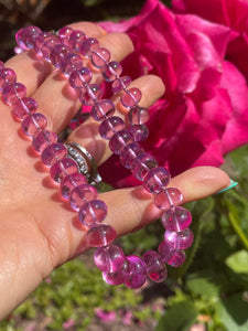 Decadent natural pink sapphire necklace