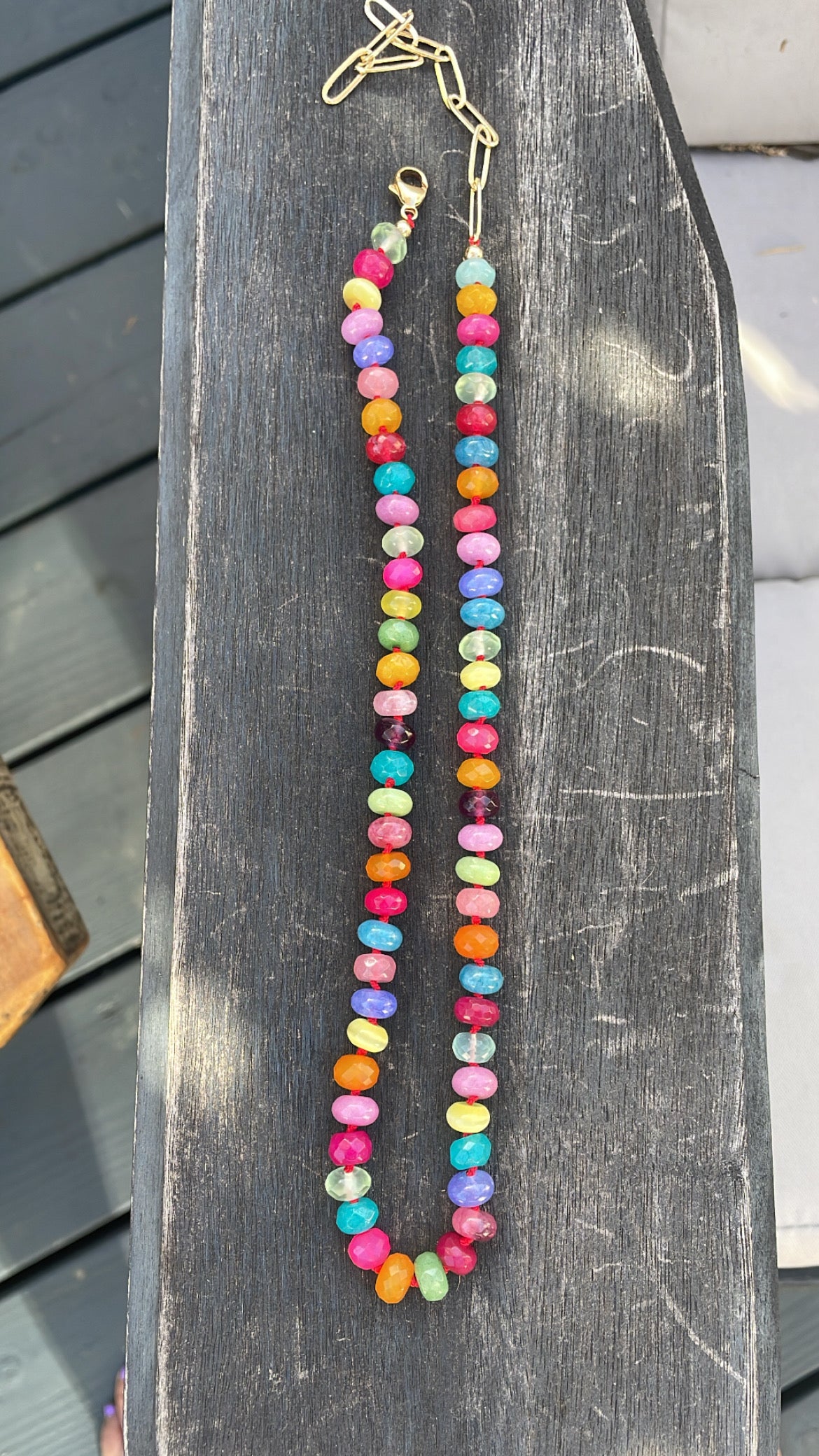 Skittles gemstone necklace