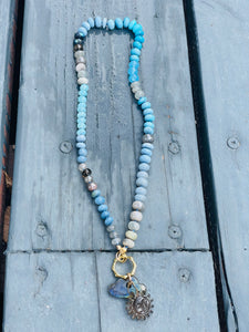 “Rain”gemstone necklace