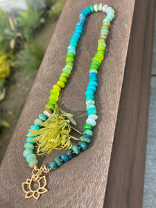 Neon peacock necklace