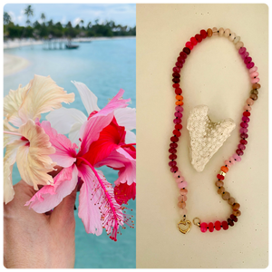 Hibiscus gemstone necklace