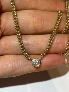 Diamond bezel necklace