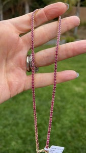 Natural Ruby tennis necklace