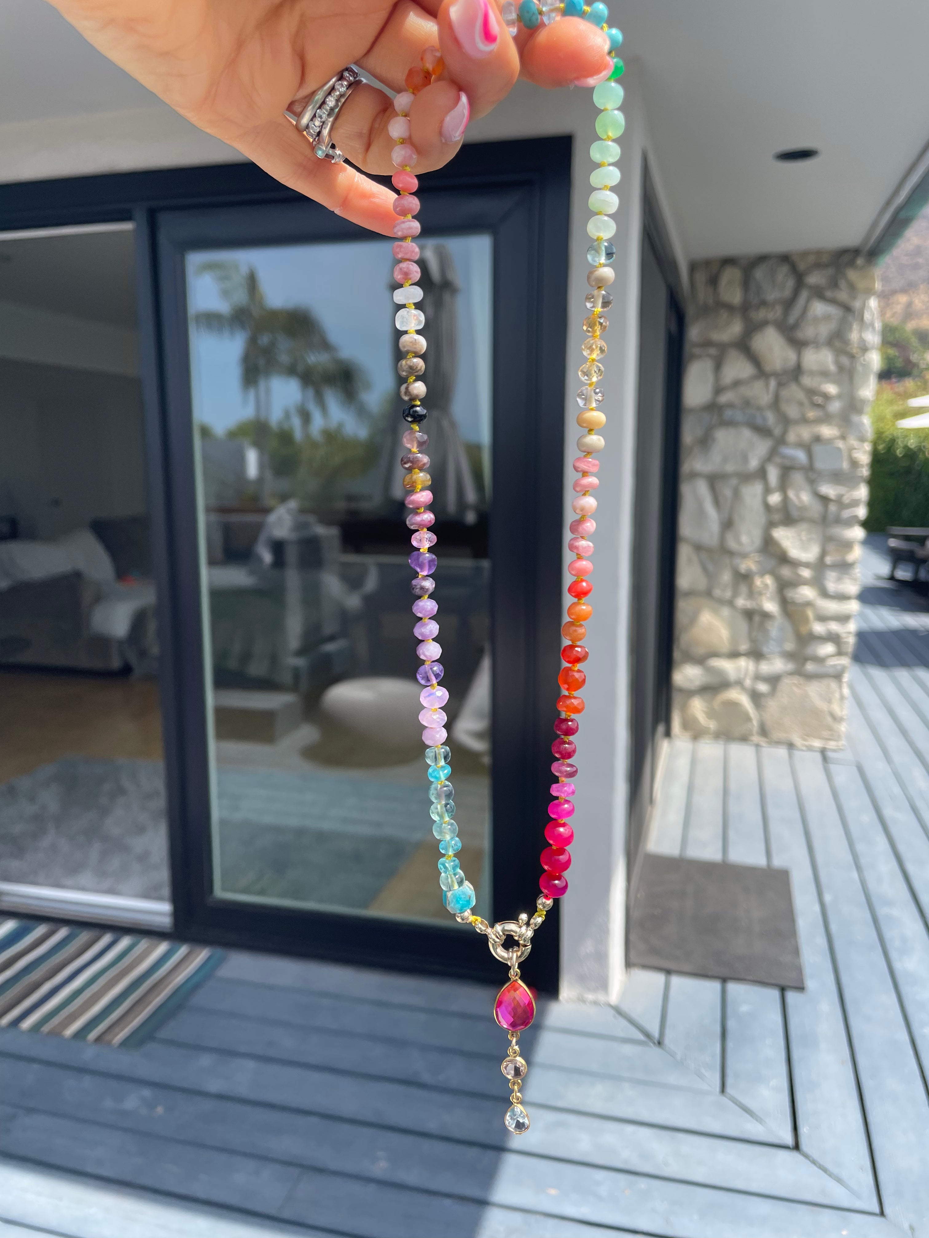 Dainty gemstone rainbow