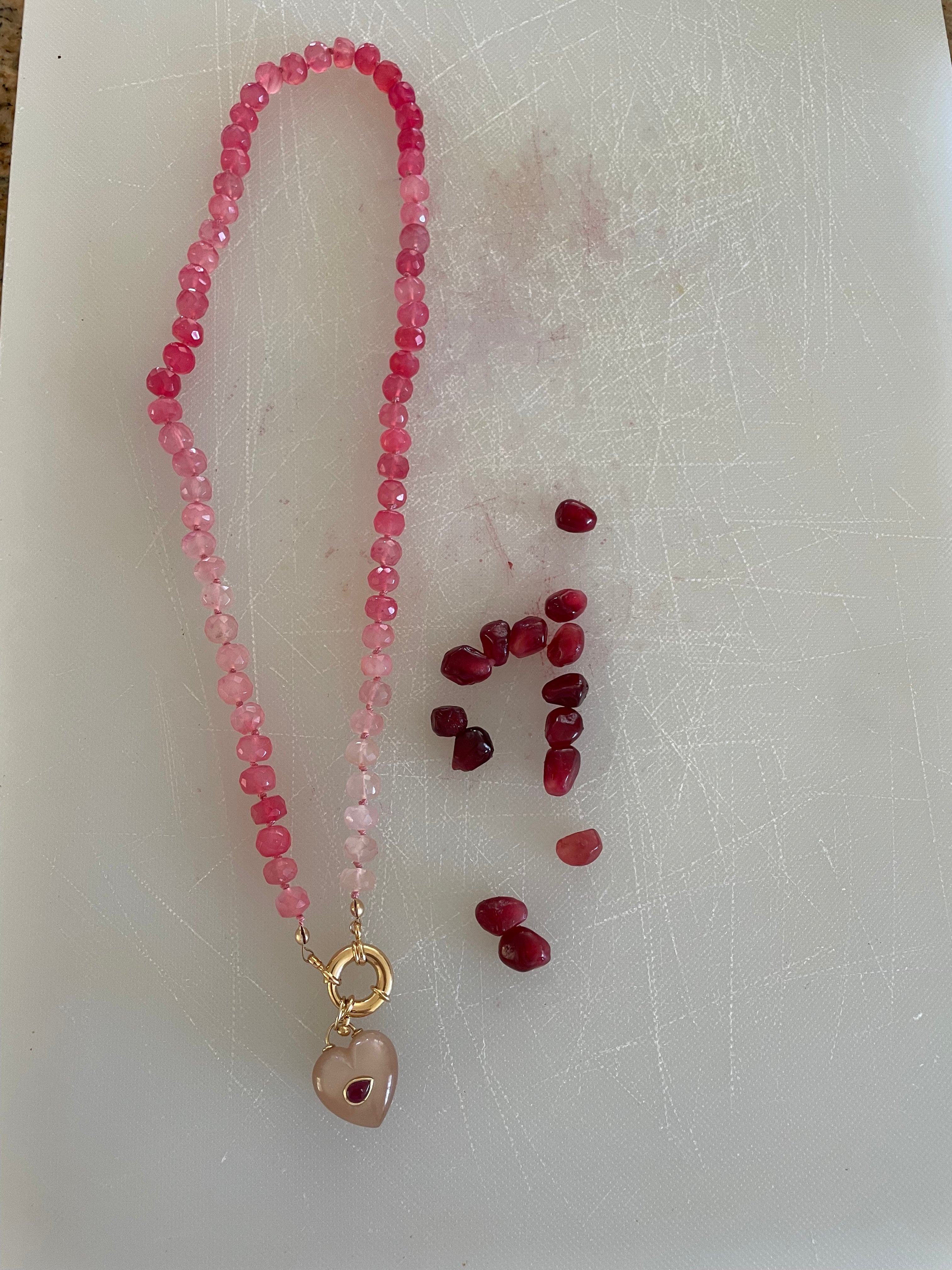 Pomegranate gemstone necklace