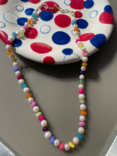 Load image into Gallery viewer, Skittles and pearls gemstone necklace
