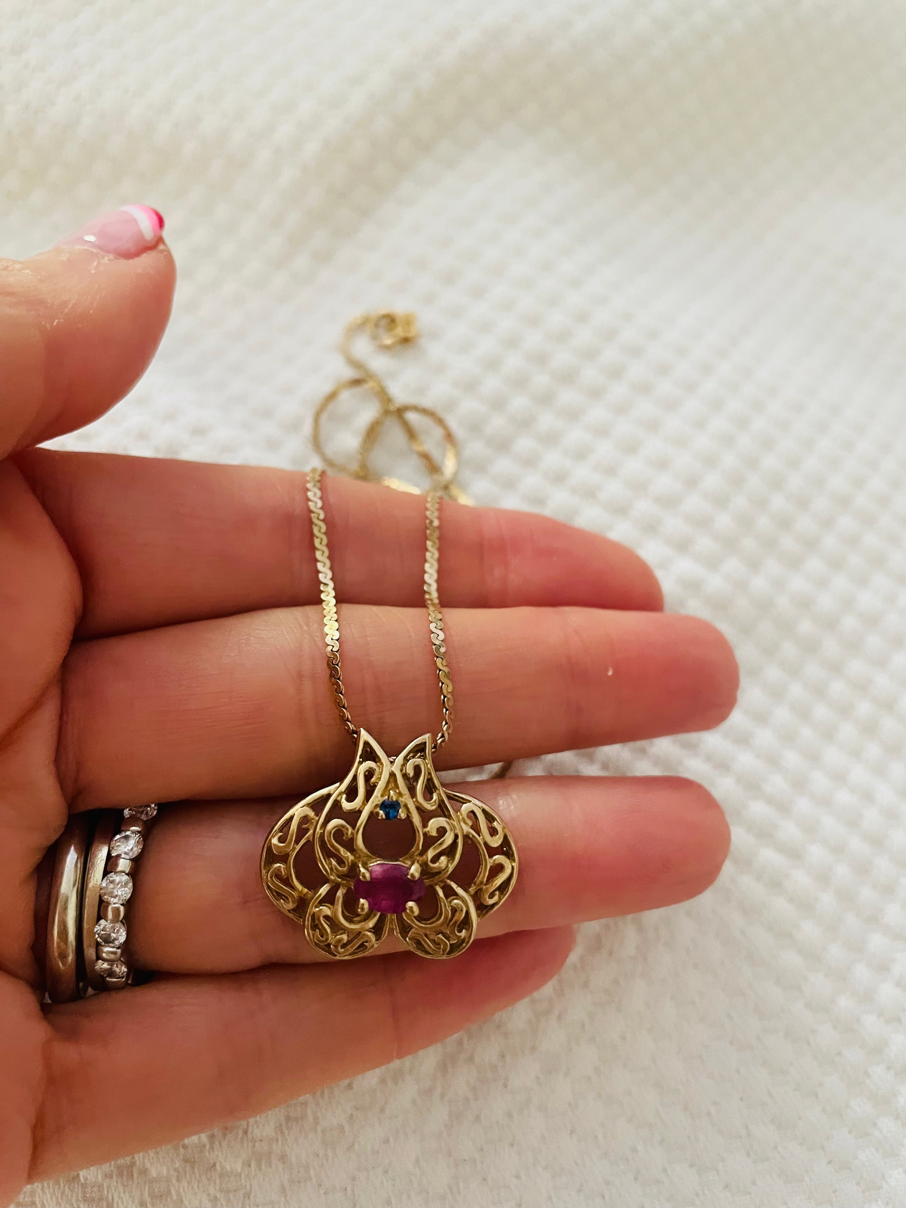 Vintage lotus flower pendant