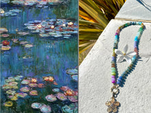 Load image into Gallery viewer, Water lilies gemstone necklace
