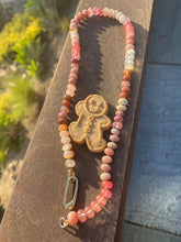 Load image into Gallery viewer, Gingerbread gemstone necklace
