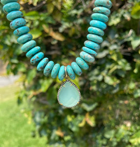 Turquoise chunky collar  necklace