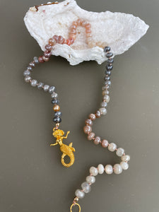 Sandy moonstone mermaid necklace