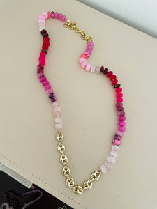 Rosa pink gemstone necklace