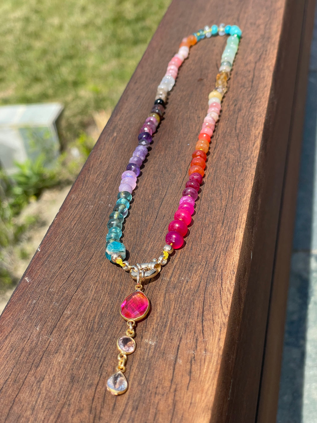 Dainty gemstone rainbow