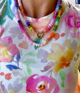 Spring bouquet stacked necklace