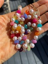 Load image into Gallery viewer, Skittles and pearls gemstone necklace
