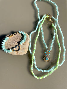 Pastel green opal necklace