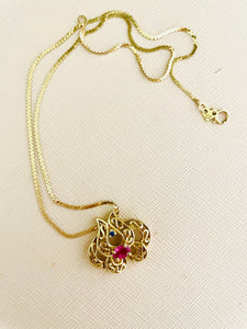 Vintage lotus flower pendant