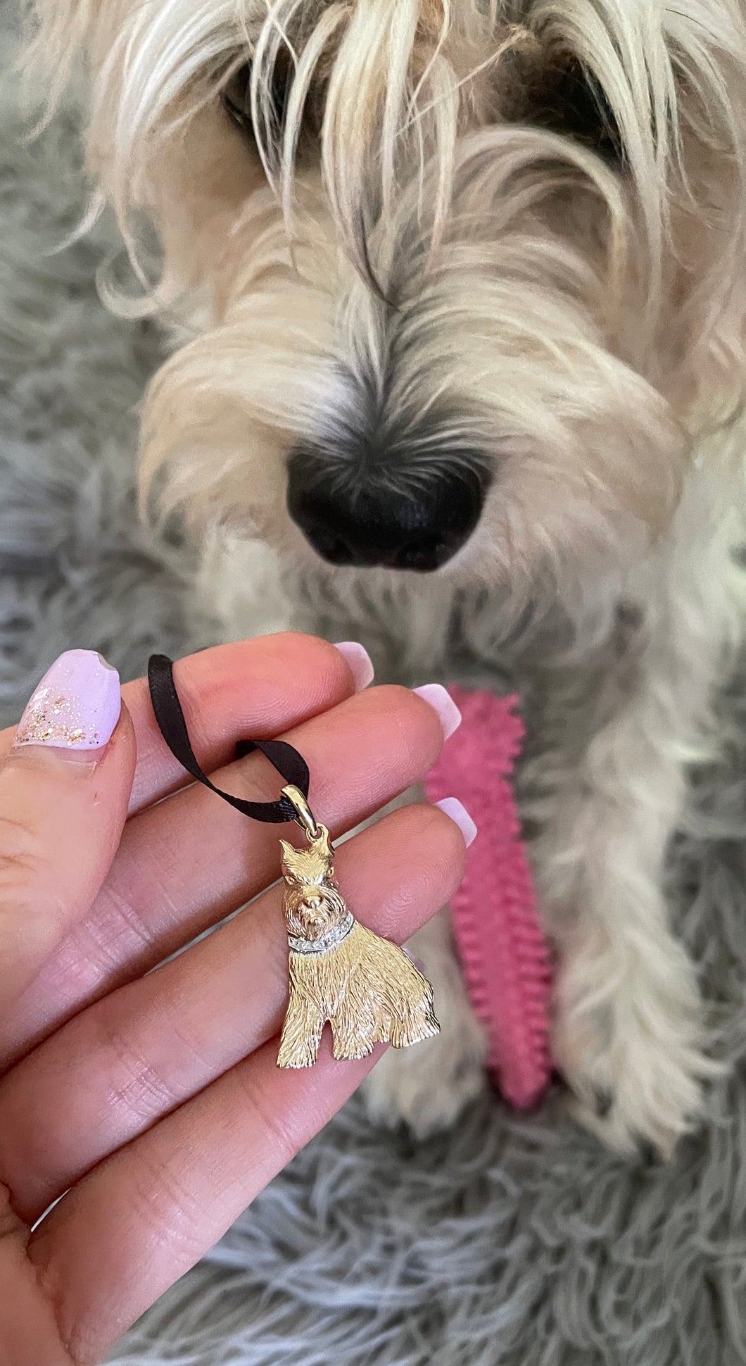 14k vintage doggie charm